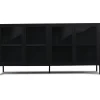 Herman Vitrineskab - Sort metal/glas - 170x40x85 cm
