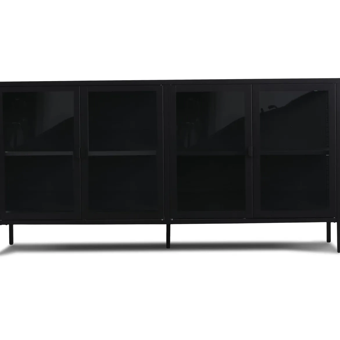 Herman Vitrineskab - Sort metal/glas - 170x40x85 cm