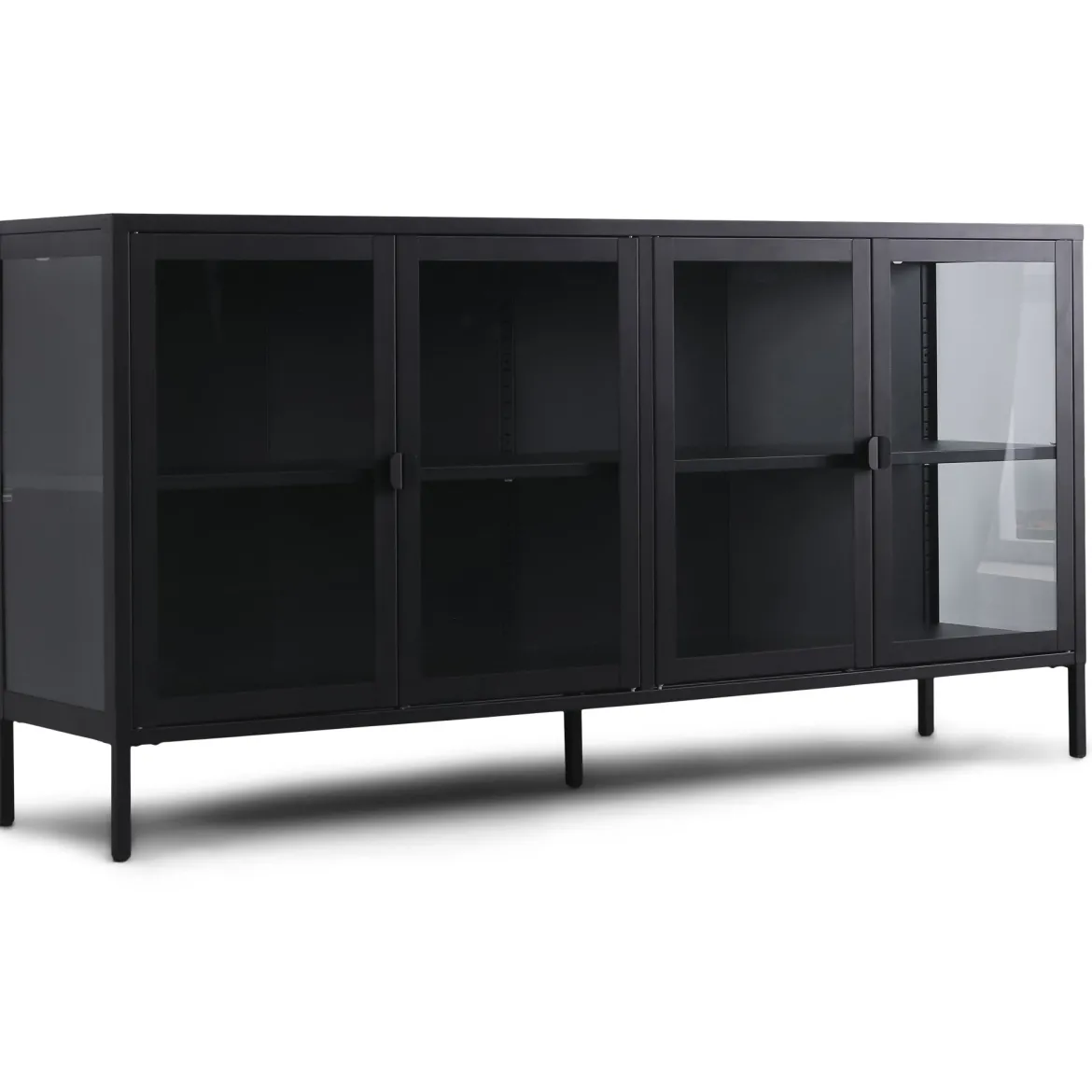 Herman Vitrineskab - Sort metal/glas - 170x40x85 cm