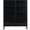 Herman Vitrineskab - Sort metal/glas - 110x40x140 cm