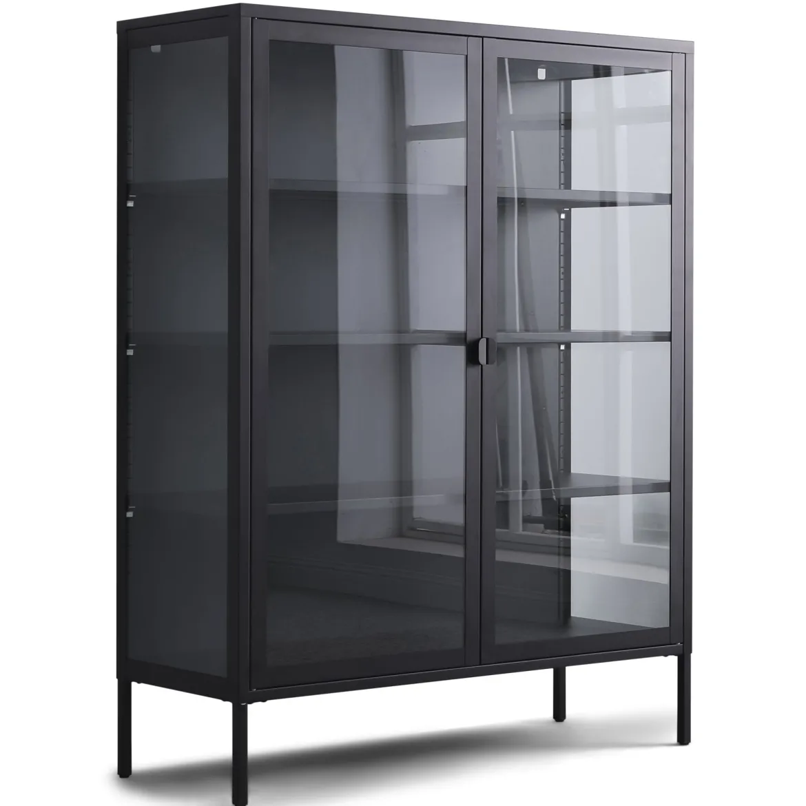 Herman Vitrineskab - Sort metal/glas - 110x40x140 cm