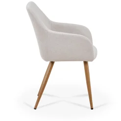 Jenna spisebordstol - beige tekstil med egelook
