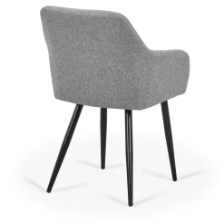 Jenna spisebordstol - grå tekstil med sorte ben