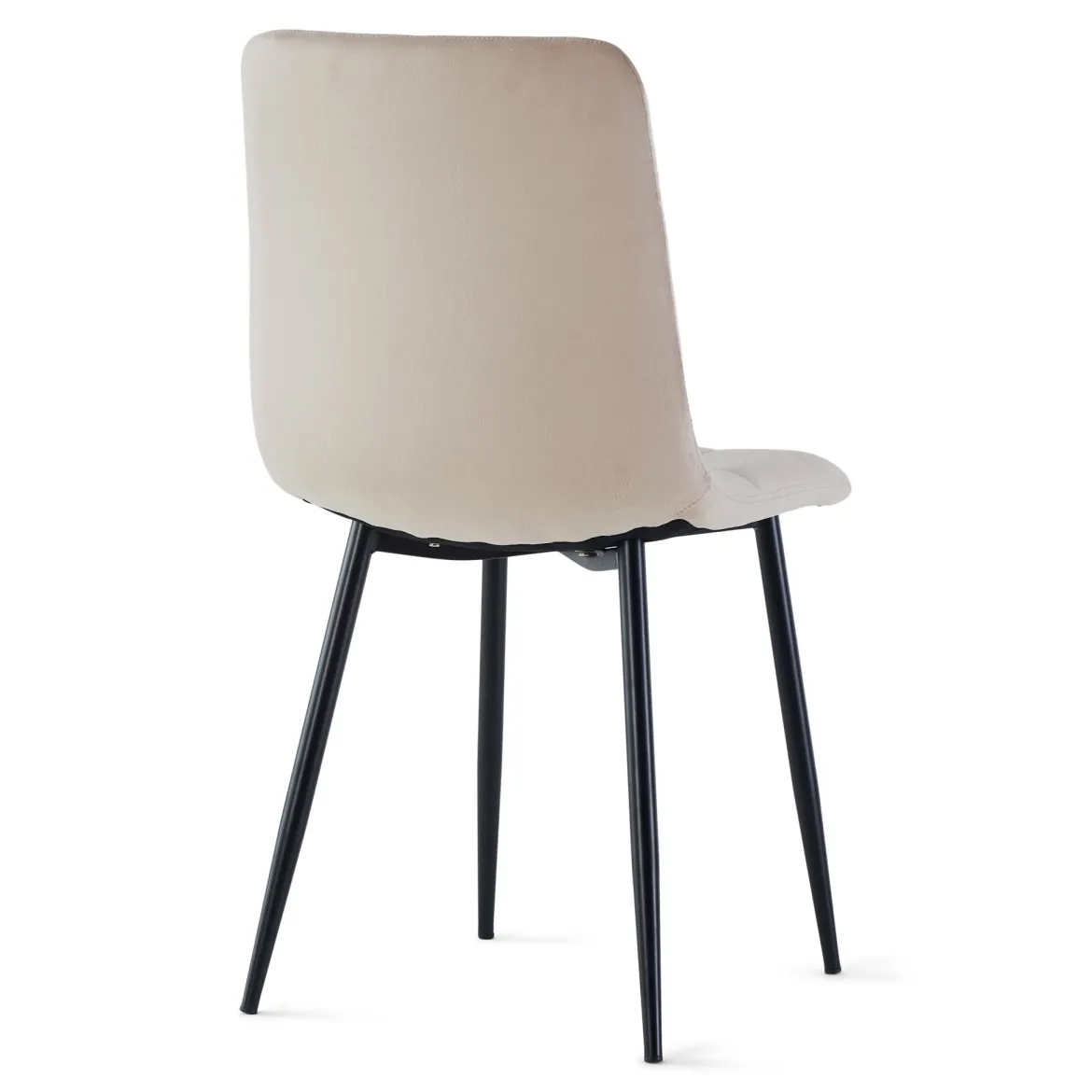 Jessi spisebordsstol - beige velour med sorte metalben