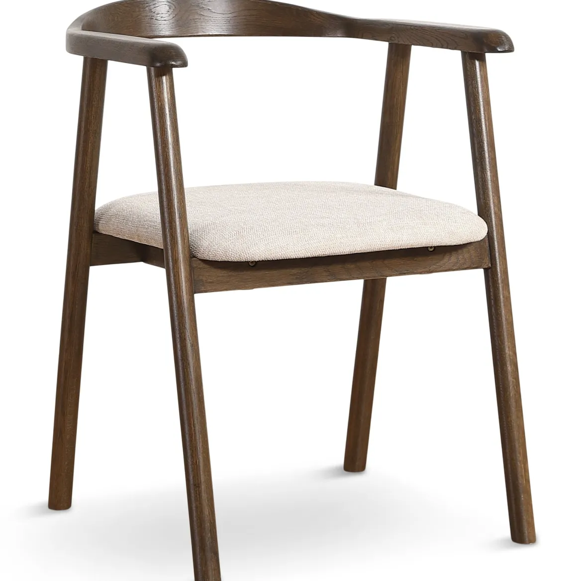 Jocelyn spisebordsstol i røget eg med beige stof sæde