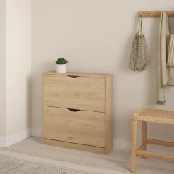Livo skoskab med 2 låger i egelook