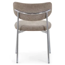 Lucinda spisebodsstol i chrome med sand tekstil