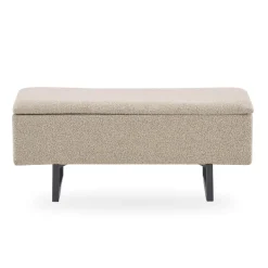 Malika bænk med opbevaring i beige boucle 95x35x40 cm