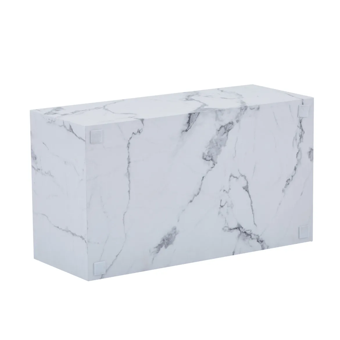 Maxine sofabord hvid marmor look 90x50 cm