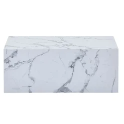 Maxine sofabord hvid marmor look 90x50 cm