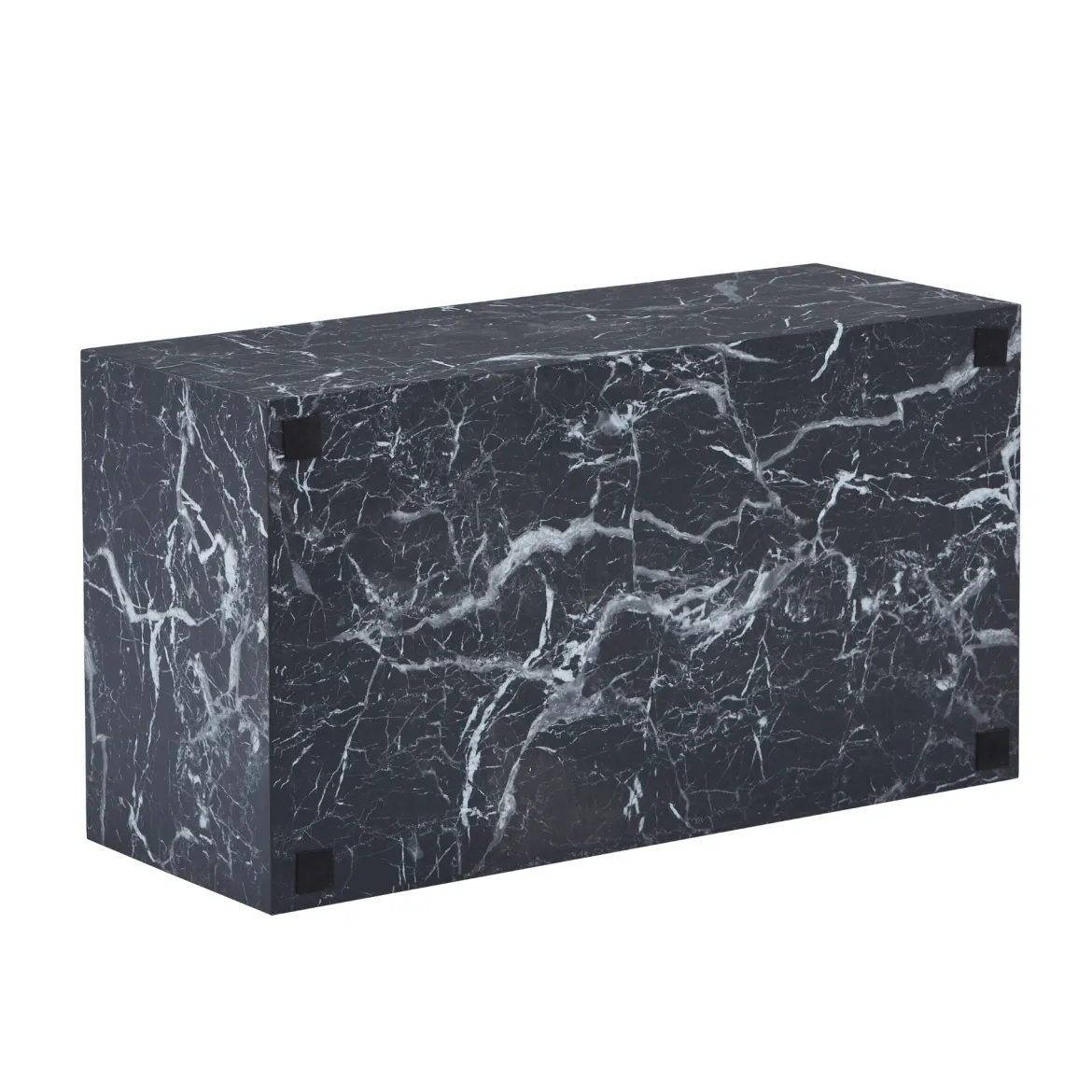 Maxine sofabord sort marmor look 90x50 cm