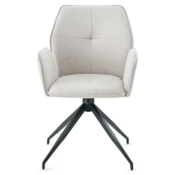 Minna Spisebordsstol - beige tekstil med drejefunktion 360 grader