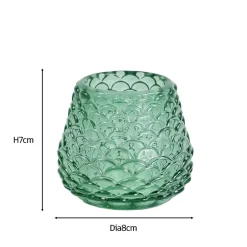 Naja glas fyrfadsstage grøn 7 cm