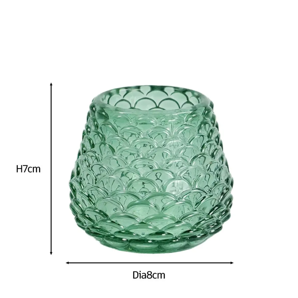Naja glas fyrfadsstage grøn 7 cm