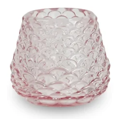 Naja glas fyrfadsstage lyserød 7 cm