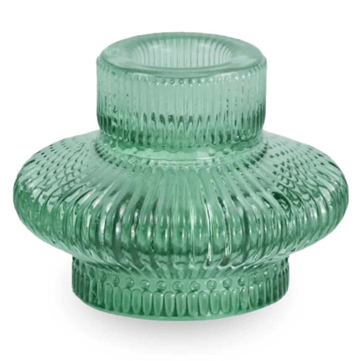Nala glas lysestage grøn 6 cm
