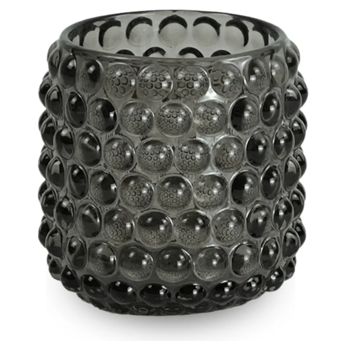 Nelly glas fyrfadsstage grå 8,5 cm