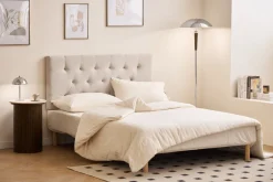 Nia sengegavl 180x63 cm i beige tekstil