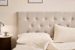 Nia sengegavl 180x63 cm i beige tekstil