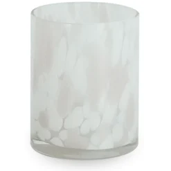 Nina glas fyrfadsstage lyserød 10 cm