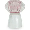 Nori glas fyrfadsstage lyserød/klar 13,5 cm