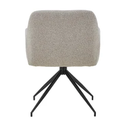 Ofelia Spisebordsstol - Beige Boucle Med Drejefunktion 360 Grader