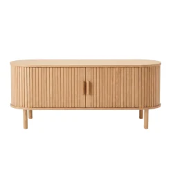 Penelope TV-bord med jalousilåger i eg - 120x40x48 cm