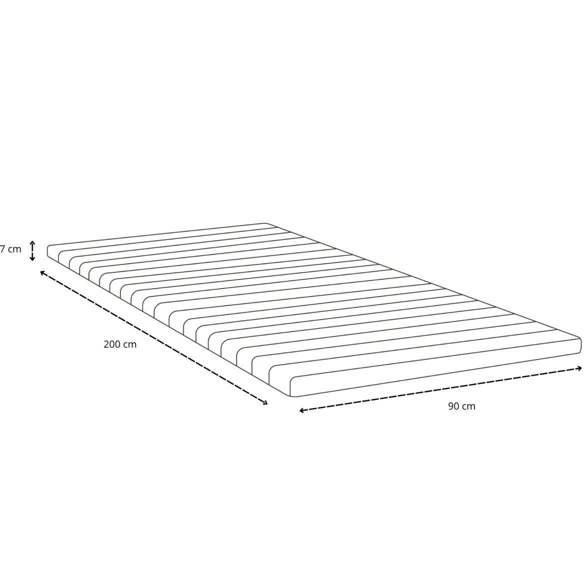 Premium Aksel hvid topmadras i memoryskum 90x200x7 cm