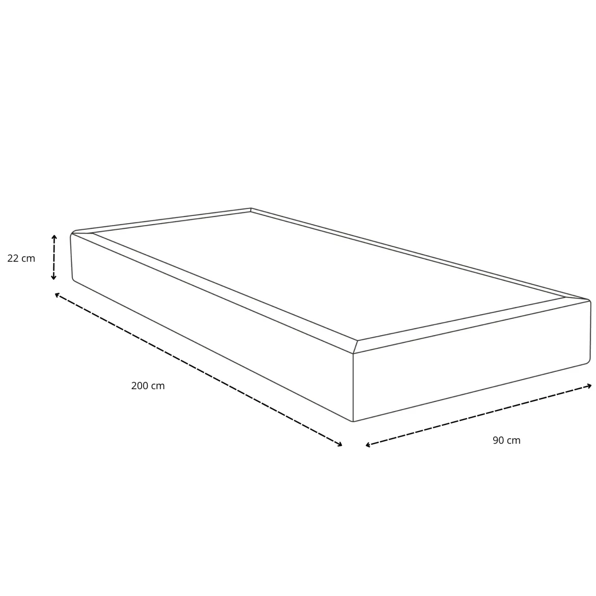 Premium boxmadras seng i beige med 90x200 cm med 7 cm topmadras i memoryskum ekskl. ben