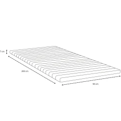 Premium boxmadras seng i beige med 90x200 cm med 7 cm topmadras i memoryskum ekskl. ben