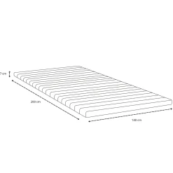 Premium boxmadras seng i beige 140x200 cm med 7 cm topmadras i memoryskum ekskl. ben