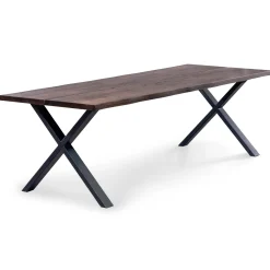 Susan plankebord - 240x95 cm - i smoked eg med krydsben - (Forberedt til tillægsplader)