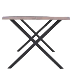 Susan plankebord - 200x95 cm - i hvidolieret eg med krydsben - (Forberedt til tillægsplader)