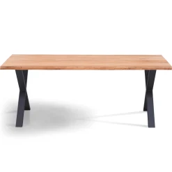 Susan plankebord - 200x95 cm - naturligt olieret eg med krydsben (Forberedt til tillægsplader)