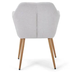 Vanessa spisebordsstol med armlæn - beige tekstil og egelook
